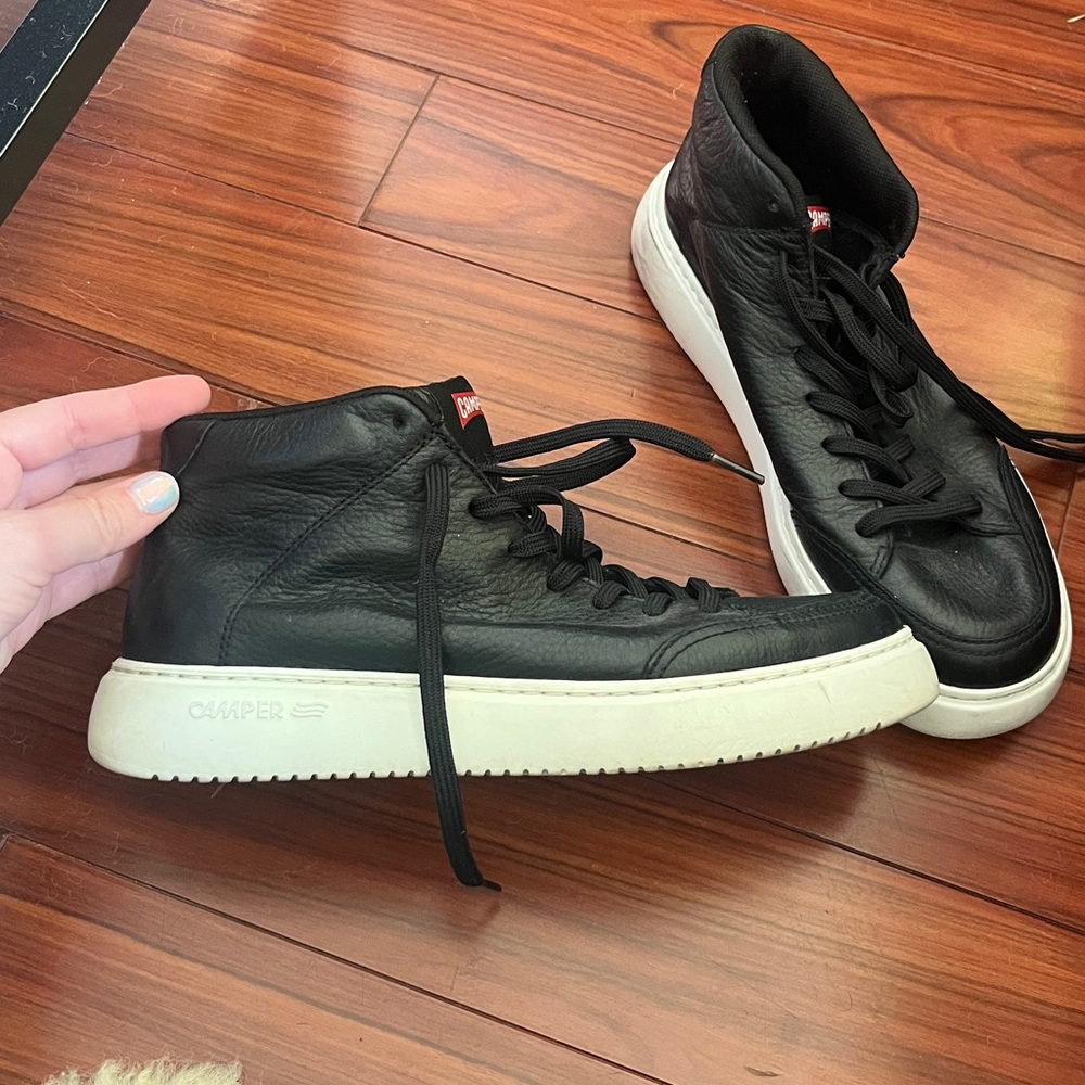 Genuine leather high top sneakers - Picture 4 of 4